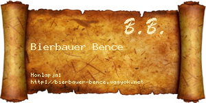 Bierbauer Bence névjegykártya